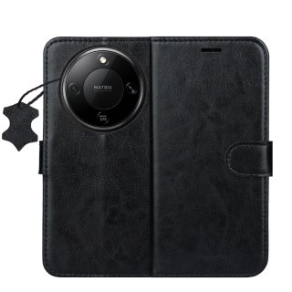 Etui skórzane Smart Luxe do Honor Magic 8 Lite czarne