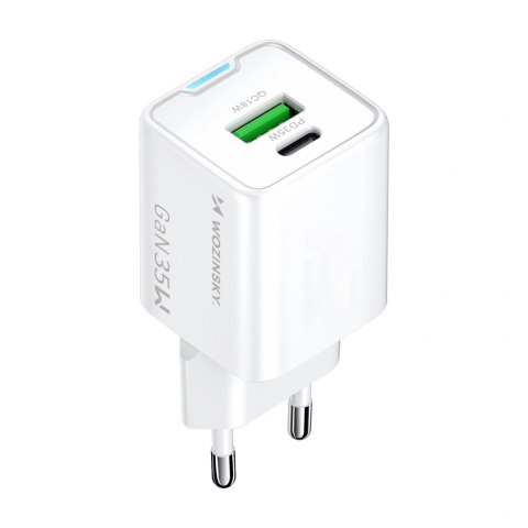 Ładowarka sieciowa Wozinsky WWC-35W GaN USB-A + USB-C - biała