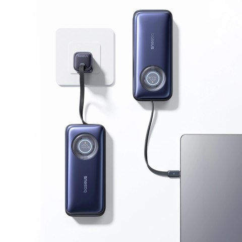 Powerbank Baseus EnerCore CR11 20000mAh 100W ze zwijanym kablami USB-C - czarny