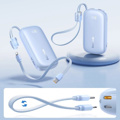 Powerbank Baseus EnerFill FC21 Qpow 3 Ultra 10000mAh 45W z odłączanym kablem USB-C/Lightning - niebieski