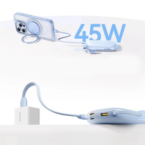 Powerbank Baseus EnerFill FC21 Qpow 3 Ultra 10000mAh 45W z odłączanym kablem USB-C/Lightning - niebieski