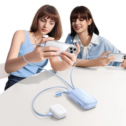 Powerbank Baseus EnerFill FC21 Qpow 3 Ultra 10000mAh 45W z odłączanym kablem USB-C/Lightning - niebieski