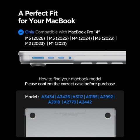SPIGEN AIRSKIN MACBOOK PRO 14 M1-M5 PRO / M5 PRO MAX 2021-2026 FROST CLEAR