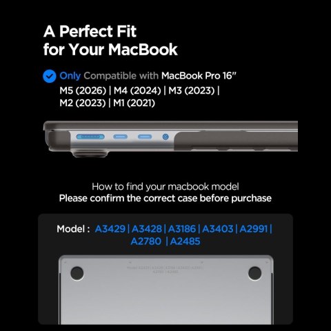 SPIGEN AIRSKIN MACBOOK PRO 16 M1-M5 / M5 PRO / M5 PRO MAX 2021-2026 FROST BLACK