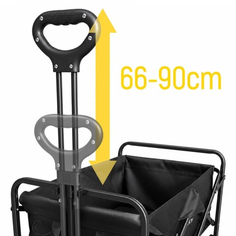 Wózek Wozinsky WZP-80 plażowy, turystyczny, ogrodowy, wytrzymały, szerokie koła, do 80 kg - czarny