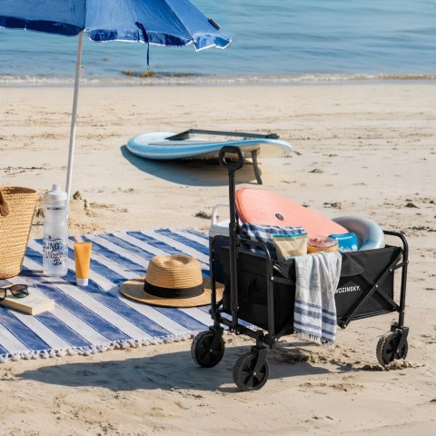 Wózek Wozinsky WZP-80 plażowy, turystyczny, ogrodowy, wytrzymały, szerokie koła, do 80 kg - czarny