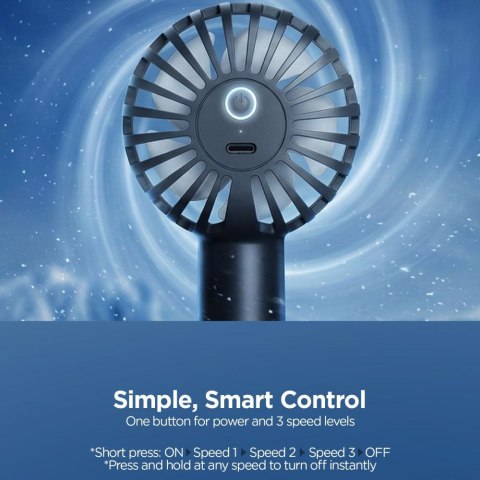 SPIGEN A905 MINI PORTABLE HANDHELD FAN BLACK
