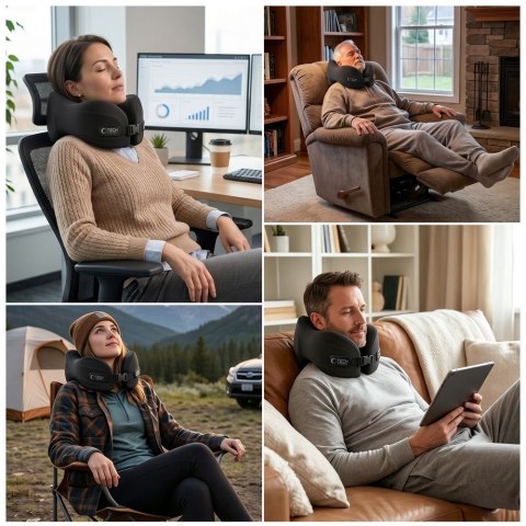 TECH-PROTECT COMFORTREST TRAVEL NECK PILLOW BLACK