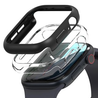 Etui Ringke Slim 2-pack na Apple Watch 10 46 mm - przezroczyste i czarny mat