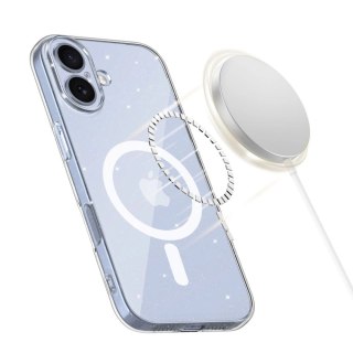 Etui Tech-Protect FlexAir MagSafe na iPhone 17- przezroczysto-brokatowe