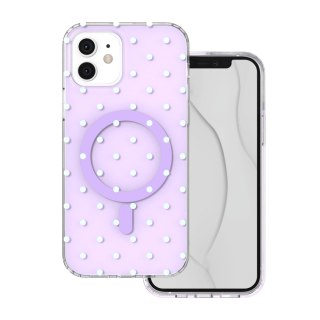 Nakładka Bubble Dots Mag do iPhone 12 / 12 Pro 6,1" fioletowa