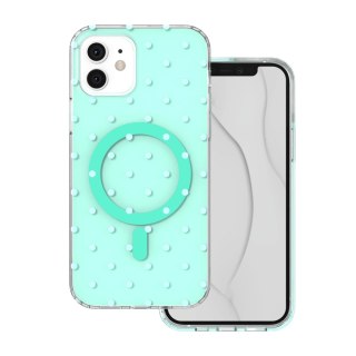 Nakładka Bubble Dots Mag do iPhone 12 / 12 Pro 6,1" zielona