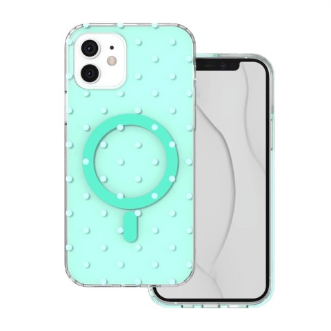 Nakładka Bubble Dots Mag do iPhone 12 / 12 Pro 6,1" zielona