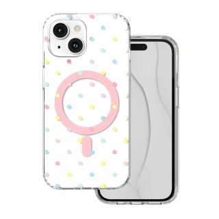 Nakładka Bubble Dots Mag do iphone 15 6,1" biała