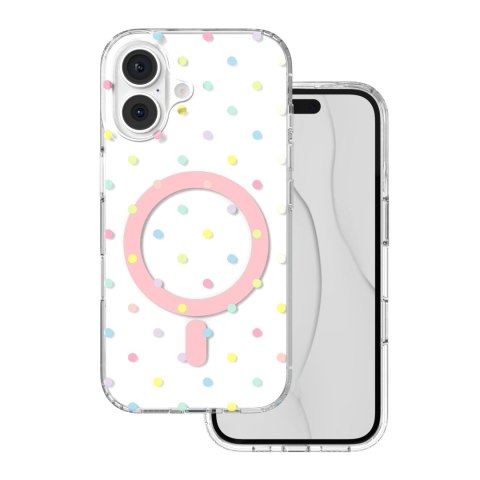 Nakładka Bubble Dots Mag do iphone 16 6,1" biała