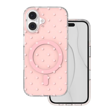 Nakładka Bubble Dots Mag do iphone 16 6,1" różowa