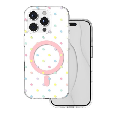 Nakładka Bubble Dots Mag do iphone 16 Pro 6,3" biała