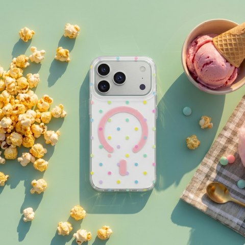 Nakładka Bubble Dots Mag do iphone 16 Pro 6,3" biała