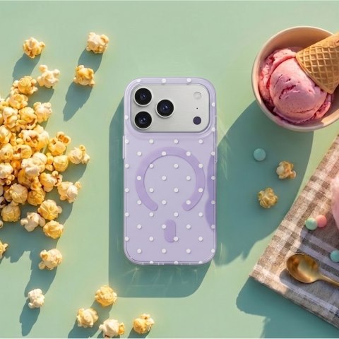 Nakładka Bubble Dots Mag do iphone 16 Pro 6,3" fioletowa