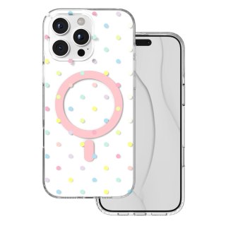 Nakładka Bubble Dots Mag do iphone 16 Pro Max 6,9" biała