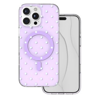 Nakładka Bubble Dots Mag do iphone 16 Pro Max 6,9" fioletowa