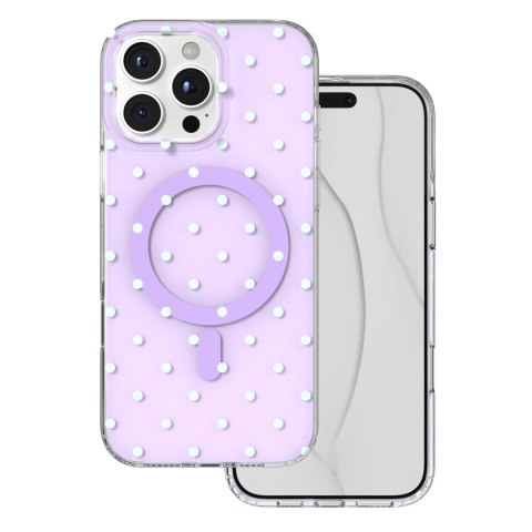 Nakładka Bubble Dots Mag do iphone 16 Pro Max 6,9" fioletowa