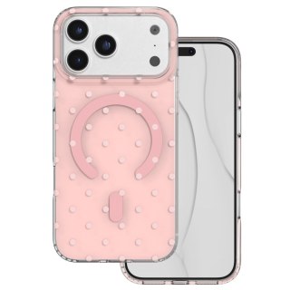 Nakładka Bubble Dots Mag do iphone 17 Pro Max 6,9'' różowa
