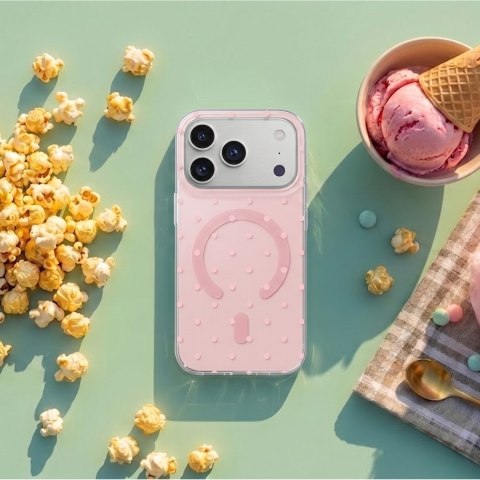 Nakładka Bubble Dots Mag do iphone 17 Pro Max 6,9'' różowa