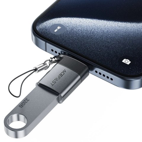 Adapter USB Acefast J7 USB-A - USB-C - szary
