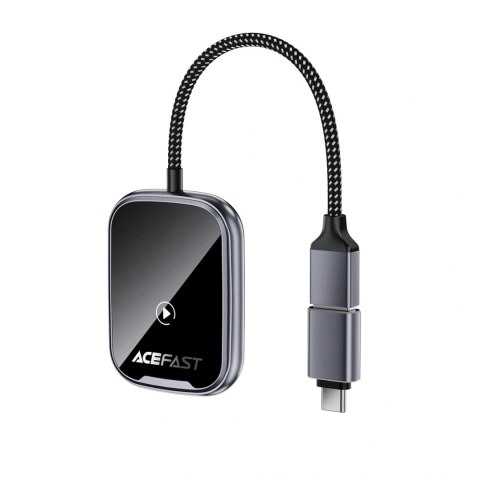 Adapter samochodowy Acefast QC1 bezprzewodowy - szary