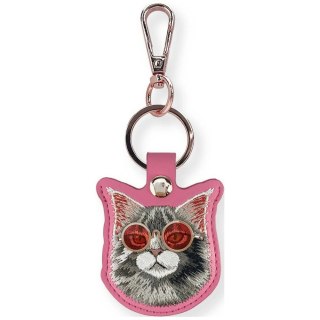 Etui Nimmy Glasses Cool and Cute Cat na lokalizator - różowe