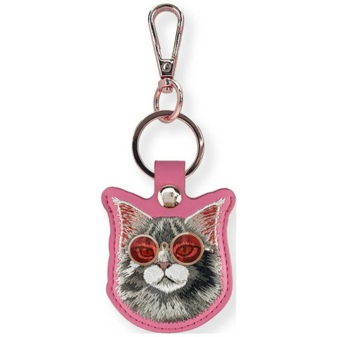 Etui Nimmy Glasses Cool and Cute Cat na lokalizator - różowe