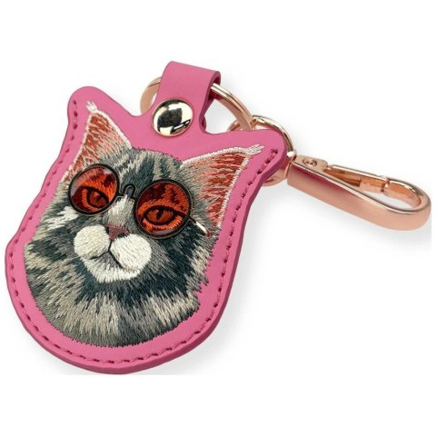 Etui Nimmy Glasses Cool and Cute Cat na lokalizator - różowe