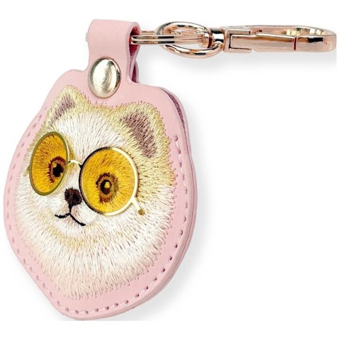 Etui Nimmy Glasses Cool and Cute Dog na lokalizator - różowe