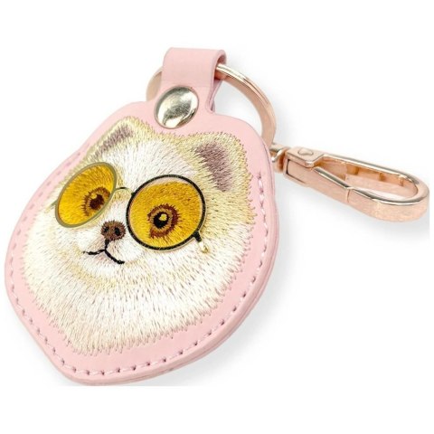 Etui Nimmy Glasses Cool and Cute Dog na lokalizator - różowe
