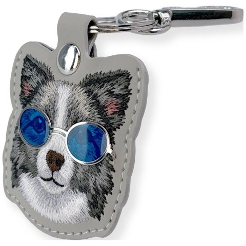 Etui Nimmy Glasses Cool and Cute Dog na lokalizator - szare
