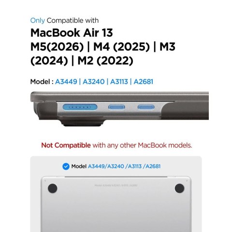 Etui Spigen AirSkin na MacBook Air 13" 2023/ 2024 / 2025 / 2026 - półprzezroczyste