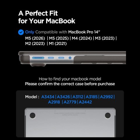 Etui Spigen AirSkin na MacBook Pro 14" 2021 / 2023 / 2024 / 2025 / 2026 - półprzezroczyste