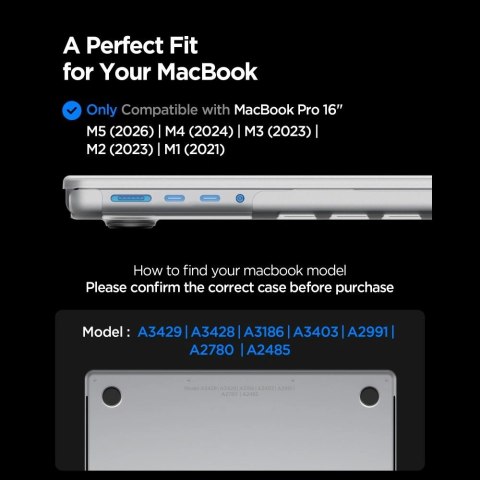 Etui Spigen AirSkin na MacBook Pro 16" 2021 / 2023 / 2024 / 2025 / 2026 - przezroczyste matowe