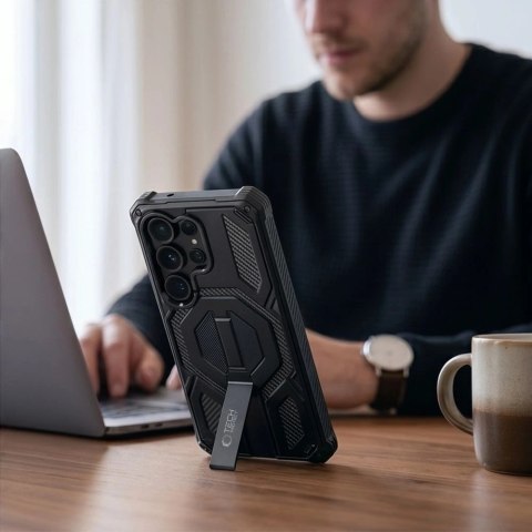 Etui Tech-Protect MagBlast MagSafe + szkło hartowane 2-Pack na Samsung Galaxy S26 Ultra - czarne