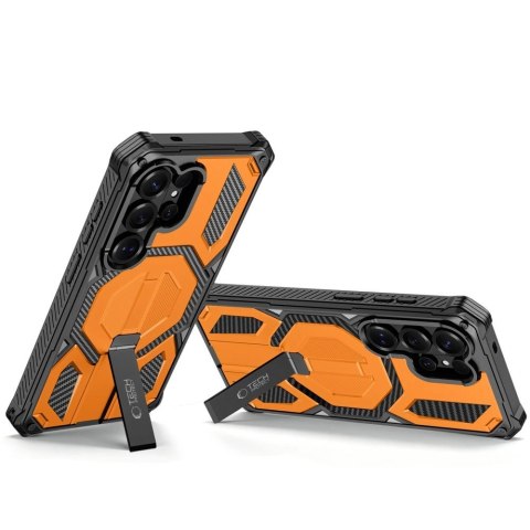 Etui Tech-Protect MagBlast MagSafe + szkło hartowane 2-Pack na Samsung Galaxy S26 Ultra - czarno-pomarańczowe