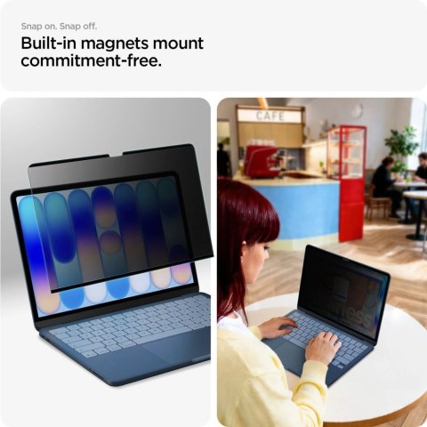 Folia prywatyzująca Spigen SafeView na MacBook Neo 13" 2026