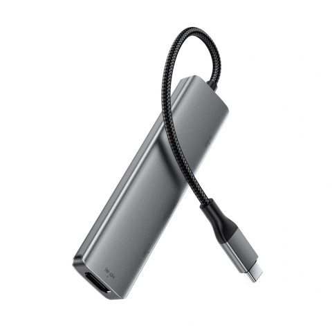 Hub USB Acefast J16 stacja dokująca USB-C 5w1 HDMI 4K 60Hz PD90W - szara