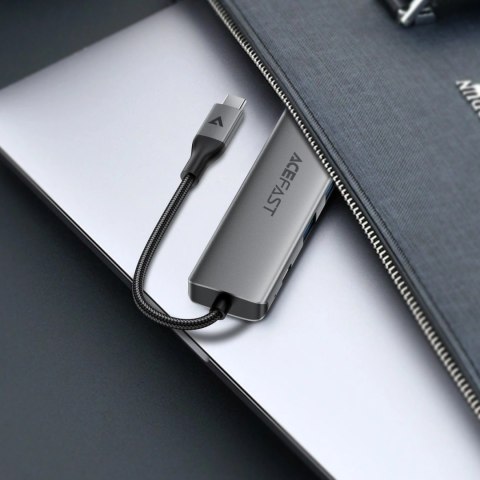 Hub USB Acefast J18 stacja dokująca USB-C 6w1 HDMI 4K 60Hz PD90W - szara