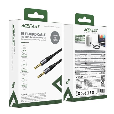Kabel AUX Acefast J10 mini jack 3.5mm 1m - czarny