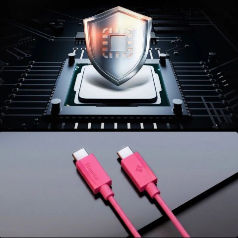 Kabel Spigen Essential EB6015CC USB-C 60W 100 cm - różowy