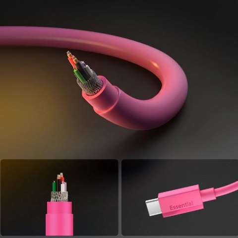 Kabel Spigen Essential EB6015CC USB-C 60W 100 cm - różowy