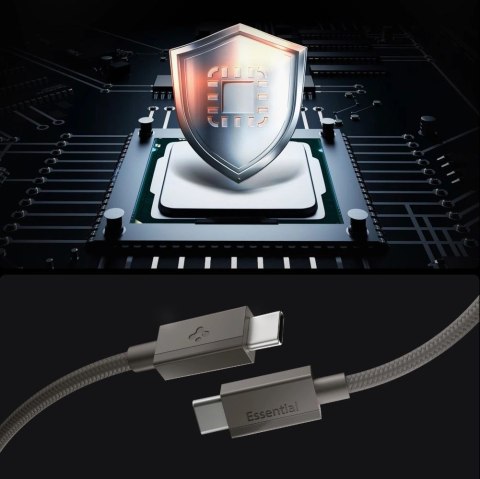 Kabel Spigen Essential EB6015CC USB-C 60W 150 cm - ciemnoszary