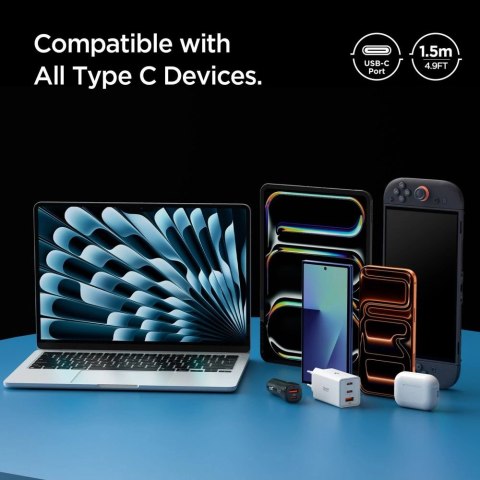 Kabel Spigen Essential EB6015CC USB-C 60W 150 cm - ciemnoszary