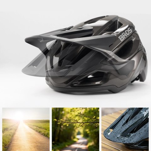 Kask rowerowy Rockbros LK-99 na rower górski z regulowanym daszkiem i zapięciem magnetycznym 58-62 cm - tytanowy